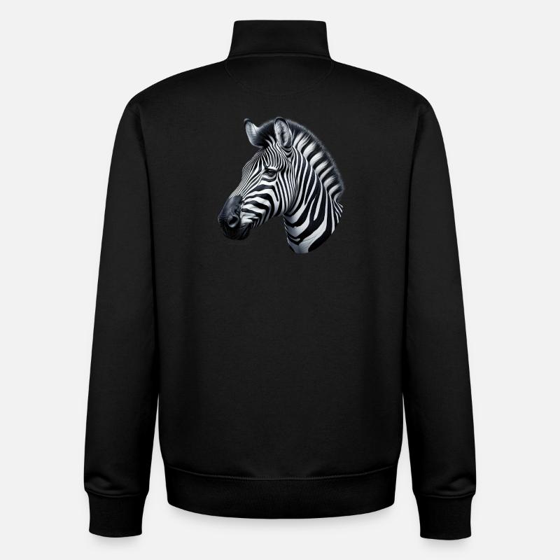 Zebra - Unisex Organic Zip Sweatshirt von Stanley/Stella - Schwarz