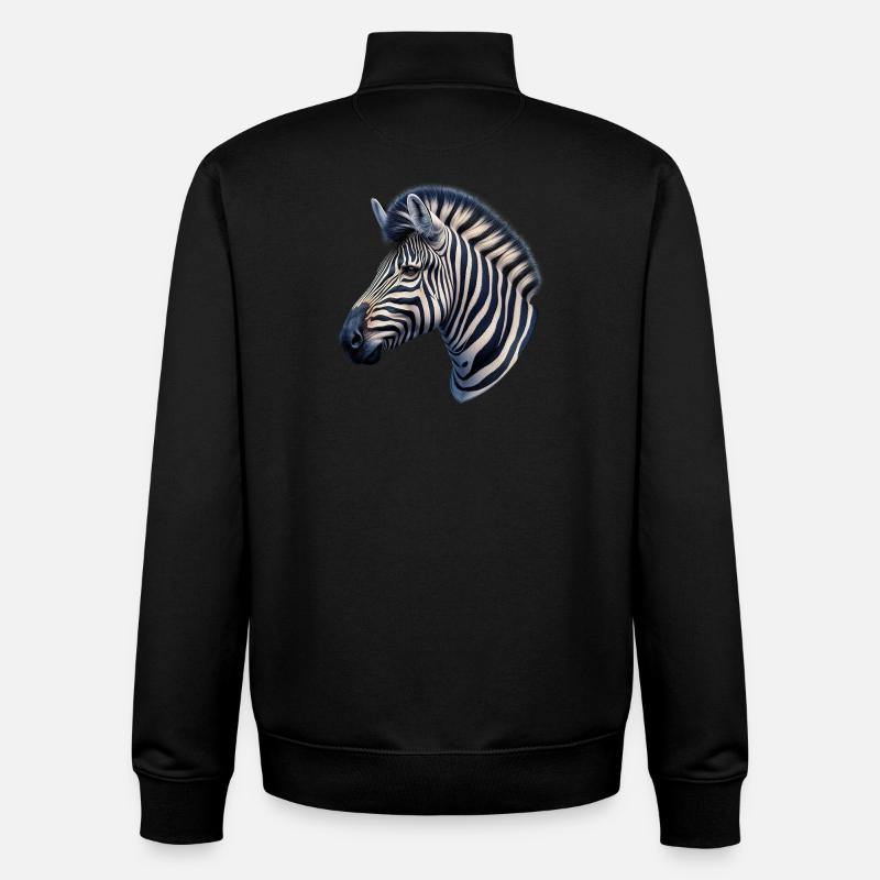 Zebra - Unisex Organic Zip Sweatshirt by Stanley/Stella - black