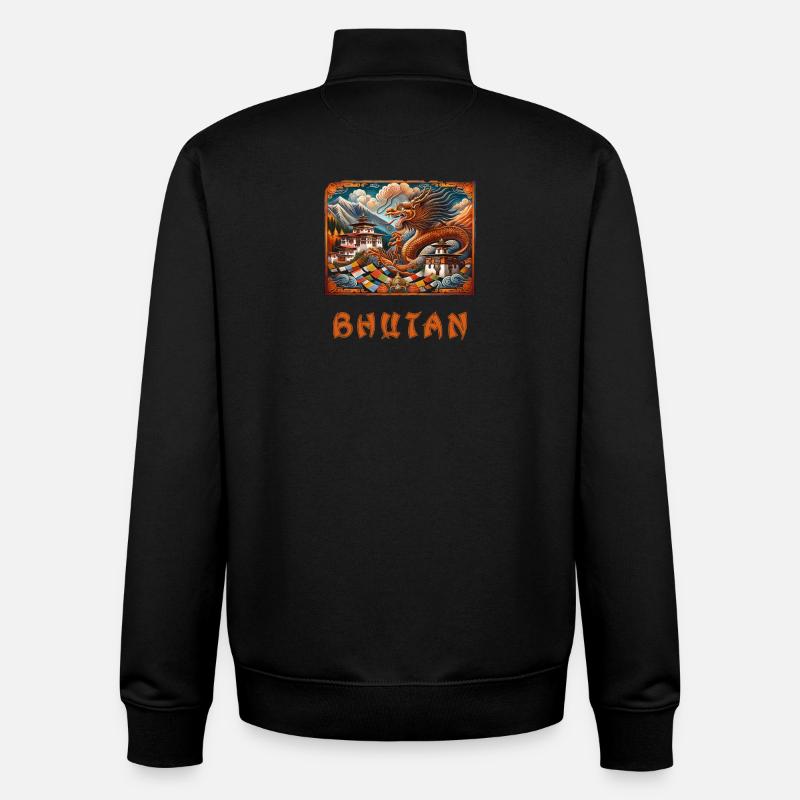 Bhutan Drache Buddha Thimphu - Unisex Organic Zip Sweatshirt von Stanley/Stella - Schwarz