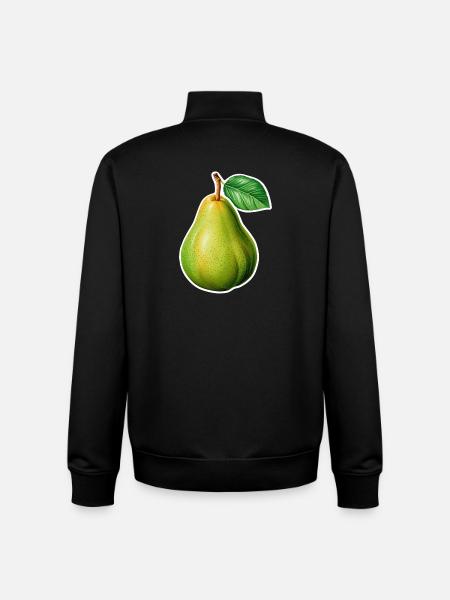 Illustrazione di pere – Stile da giardino vintage - Felpa unisex con zip in cotone biologico di Stanley/Stella - nero