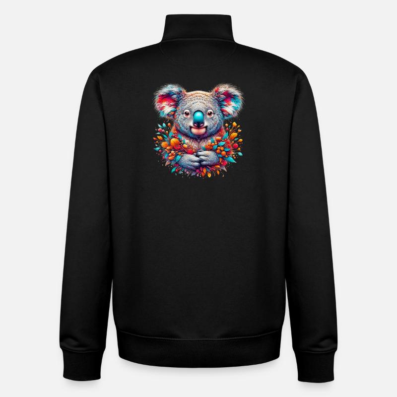 Koala - Unisex Organic Zip Sweatshirt by Stanley/Stella - black