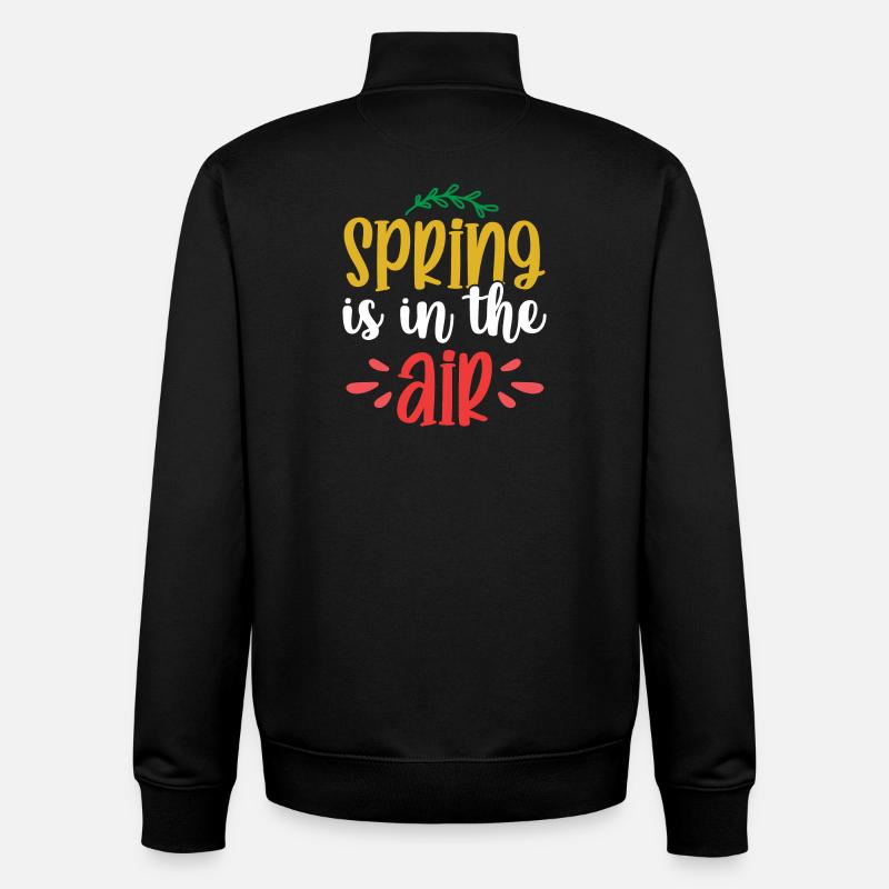 Le printemps est dans l’air - Sweat zippé unisexe en coton bio Stanley/Stella - noir