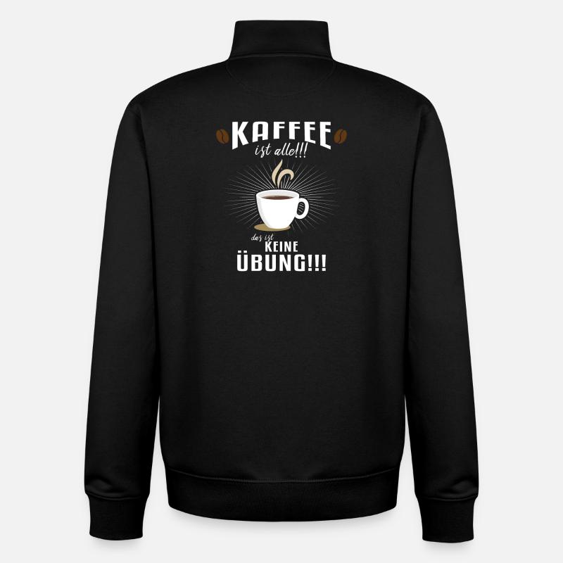 Kaffee ist alle!!! - Unisex Organic Zip Sweatshirt von Stanley/Stella - Schwarz