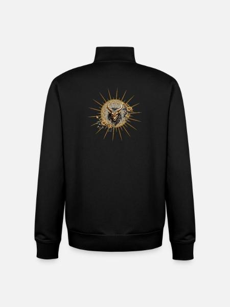 Stunning gold black fantasy mask. - Unisex Organic Zip Sweatshirt by Stanley/Stella - black