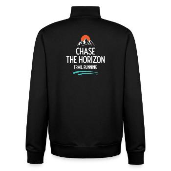 Trailrunning - Jagd auf den Horizont - Unisex Organic Zip Sweatshirt von Stanley/Stella - Schwarz - Hinten - AI Model Male 185 light (185cm)