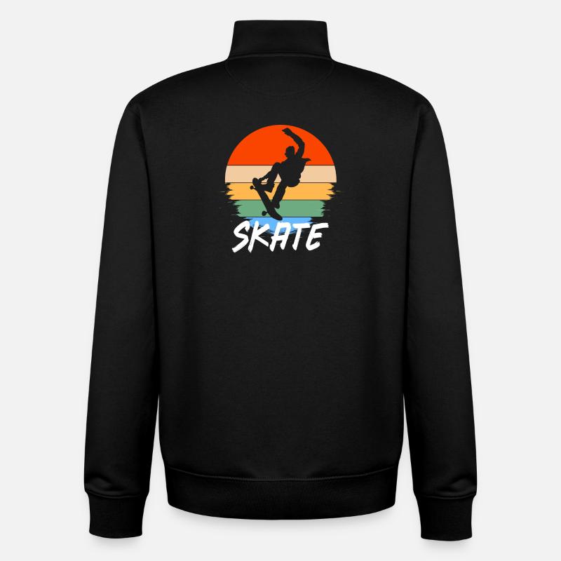 Skateboard - Unisex Organic Zip Sweatshirt von Stanley/Stella - Schwarz