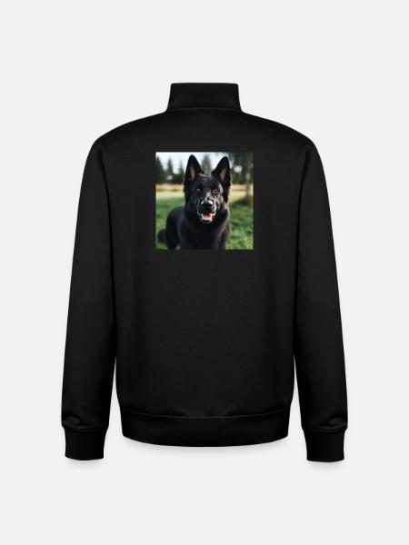 Black German Shepherd - Unisex Organic Zip Sweatshirt by Stanley/Stella - black
