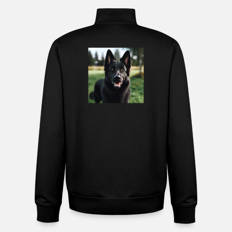 Schwarzer Deutscher Schäferhund - Unisex Organic Zip Sweatshirt von Stanley/Stella - Schwarz