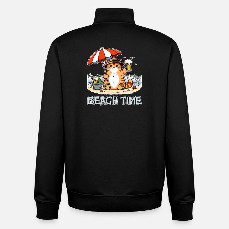 Beach Time 2 - Unisex Organic Zip Sweatshirt by Stanley/Stella - black