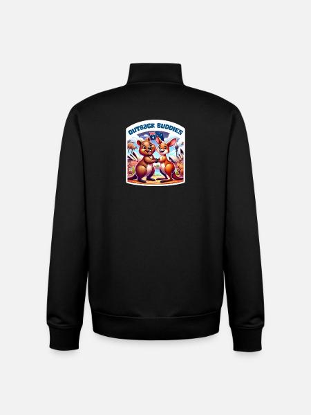 Australian kangaroo and quokka design - Unisex Organic Zip Sweatshirt by Stanley/Stella - black