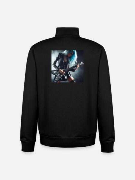 Metallers on guitar - Unisex Organic Zip Sweatshirt by Stanley/Stella - black