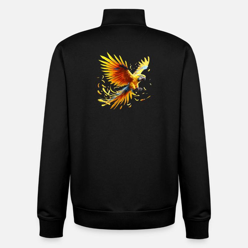 Macaw (01) - Unisex Organic Zip Sweatshirt by Stanley/Stella - black
