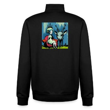 Psychedelic deer 01 - Unisex Organic Zip Sweatshirt by Stanley/Stella - black - Back - AI Model Male 185 light (185cm)