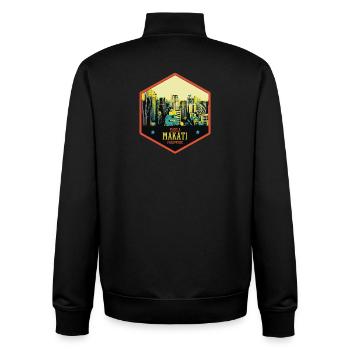 Glowing Skyline: Makati, Manila, Philippines - Unisex Organic Zip Sweatshirt by Stanley/Stella - black - Back - AI Model Male 185 light (185cm)