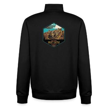 Schloss Boldt: Romantik auf der Herzinsel - Unisex Organic Zip Sweatshirt von Stanley/Stella - Schwarz - Hinten - AI Model Male 185 light (185cm)