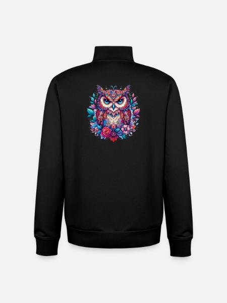 Eule - Unisex Organic Zip Sweatshirt von Stanley/Stella - Schwarz