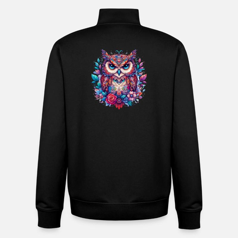 Eule - Unisex Organic Zip Sweatshirt von Stanley/Stella - Schwarz