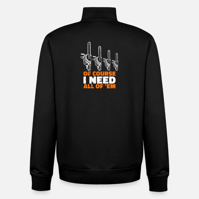 Holzfäller Holz Säge Statement Baumfäller - Unisex Organic Zip Sweatshirt von Stanley/Stella - Schwarz