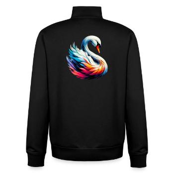 Swan - Unisex Organic Zip Sweatshirt by Stanley/Stella - black - Back - AI Model Male 185 light (185cm)