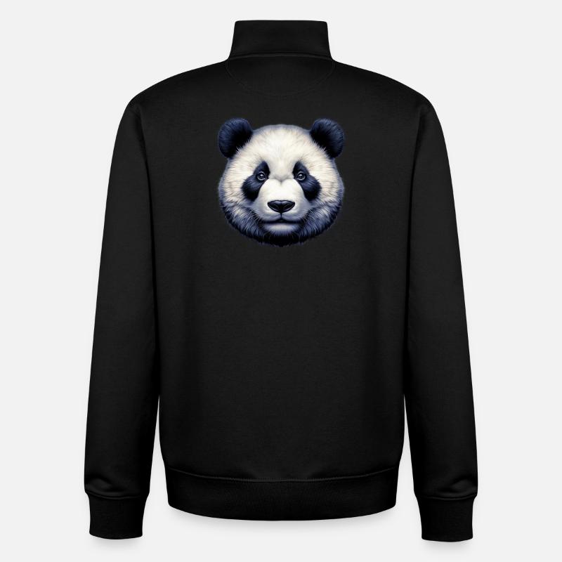 Panda - Unisex Organic Zip Sweatshirt by Stanley/Stella - black