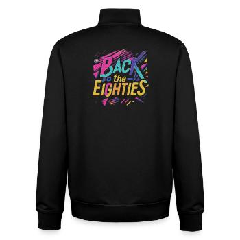 Colorful 80s Neon Lettering - Unisex Organic Zip Sweatshirt by Stanley/Stella - black - Back - AI Model Male 185 light (185cm)