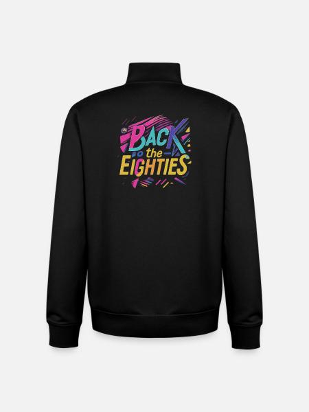 Bunte 80er Jahre Neon Schriftzug - Unisex Organic Zip Sweatshirt von Stanley/Stella - Schwarz