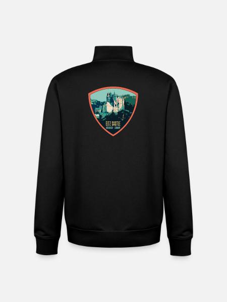 Illustration Eltz Castle, Moselle, Germany - Unisex Organic Zip Sweatshirt by Stanley/Stella - black