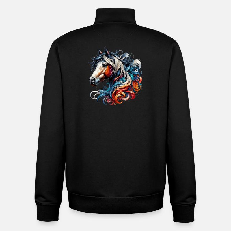 Pferd - Unisex Organic Zip Sweatshirt von Stanley/Stella - Schwarz