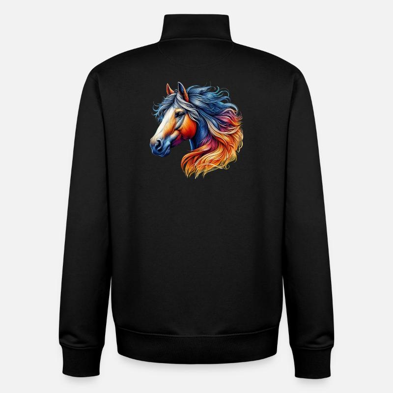 Pferd - Unisex Organic Zip Sweatshirt von Stanley/Stella - Schwarz