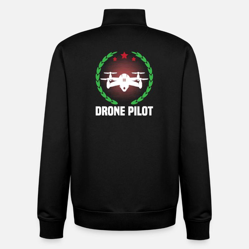 Pilote de drone - Sweat zippé unisexe en coton bio Stanley/Stella - noir