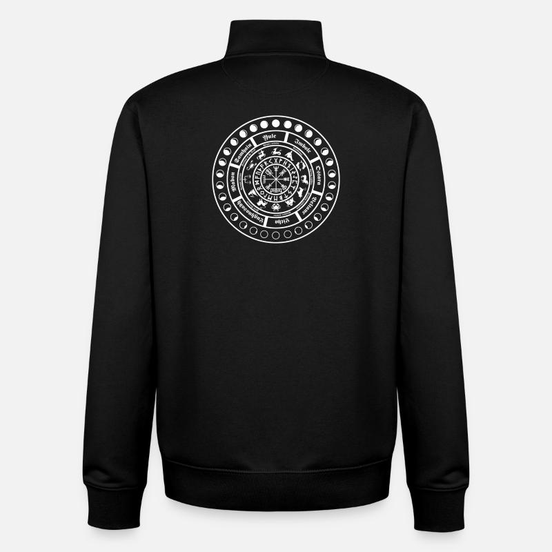 Roue de l’année (W) - Sweat zippé unisexe en coton bio Stanley/Stella - noir