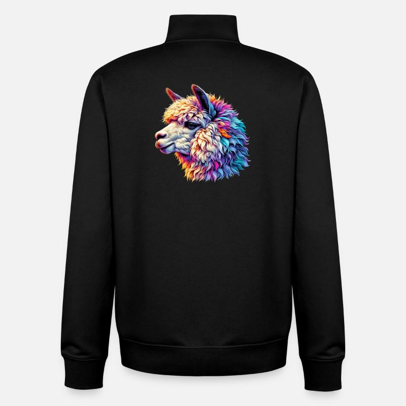 Alpaga - Sweat zippé unisexe en coton bio Stanley/Stella - noir