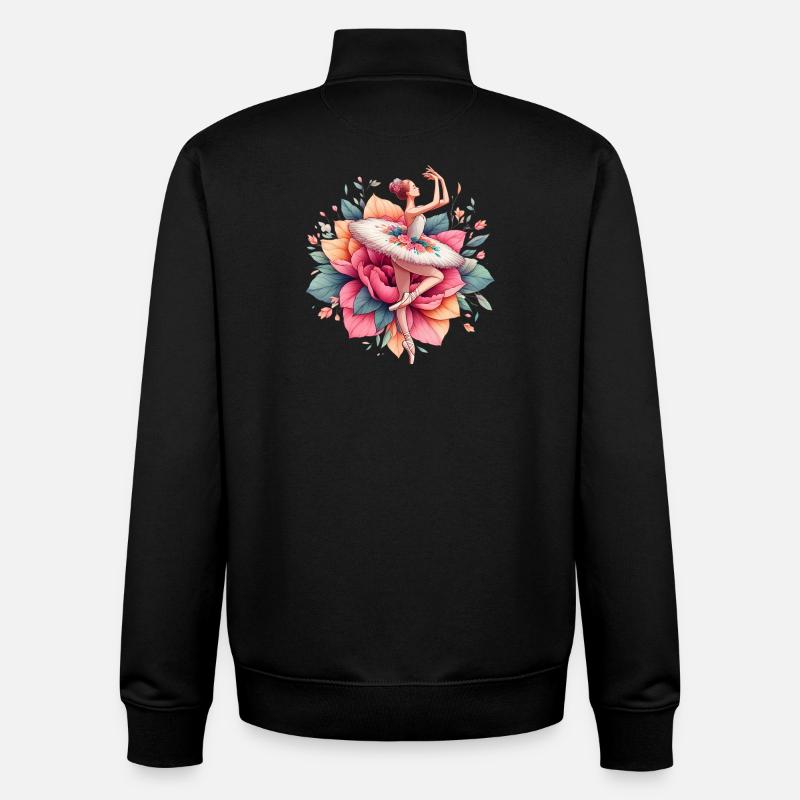 Ballet dancer with tutu - Unisex Organic Zip Sweatshirt by Stanley/Stella - black