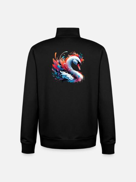Cygne - Sweat zippé unisexe en coton bio Stanley/Stella - noir