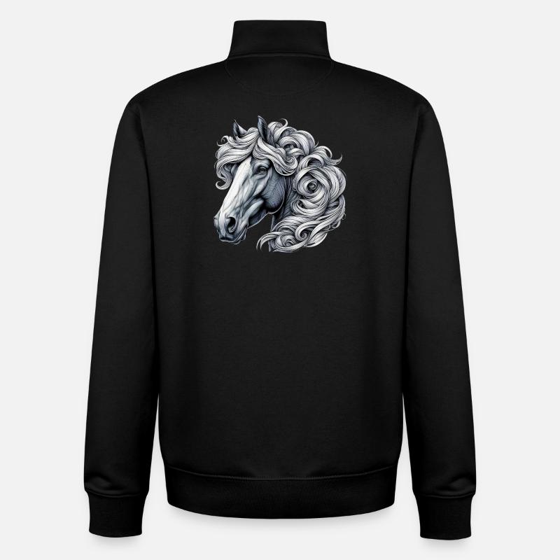 Pferd - Unisex Organic Zip Sweatshirt von Stanley/Stella - Schwarz