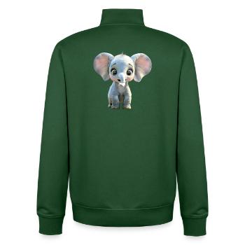 Elefant Afrika Safari Wildnis Liebe Süße Elefanten - Unisex Organic Zip Sweatshirt von Stanley/Stella - Flaschengrün - Hinten - AI Model Male 185 dark (185cm)