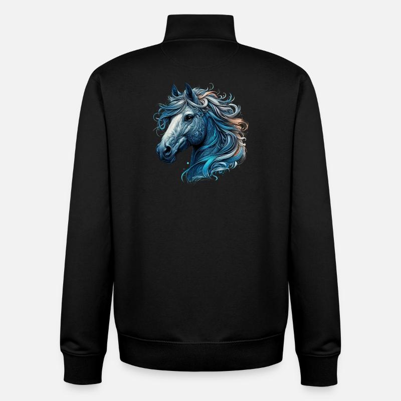 Pferd - Unisex Organic Zip Sweatshirt von Stanley/Stella - Schwarz
