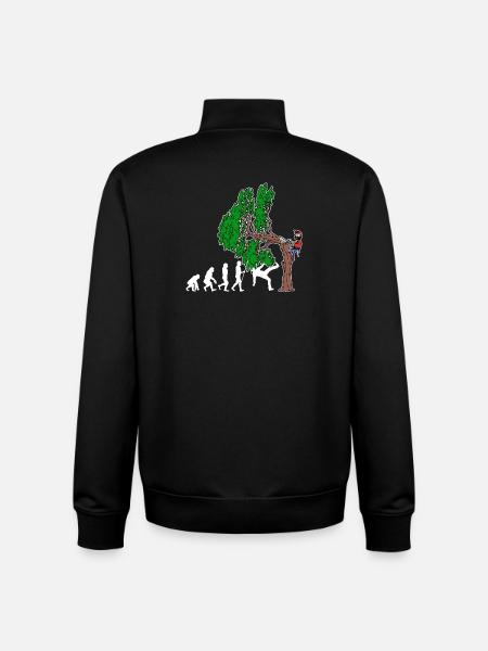 Baum Evolution Holzarbeit Holzfäller Baumfäller - Unisex Organic Zip Sweatshirt von Stanley/Stella - Schwarz