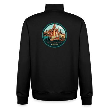 Alcázar von Segovia, Spanien Illustration - Unisex Organic Zip Sweatshirt von Stanley/Stella - Schwarz - Hinten - AI Model Male 185 light (185cm)