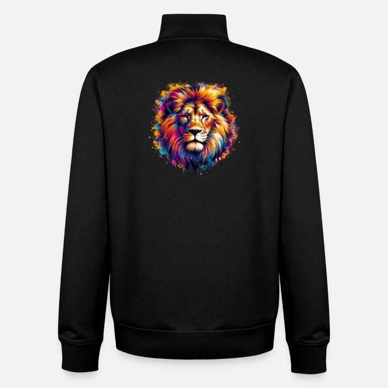 Löwe - Unisex Organic Zip Sweatshirt von Stanley/Stella - Schwarz