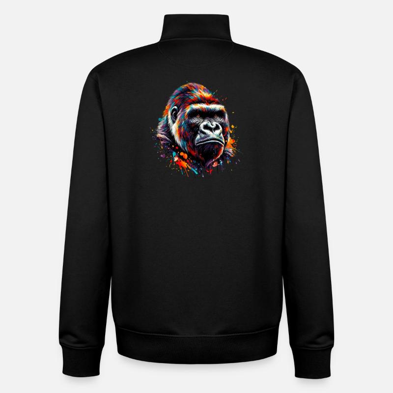 Gorilla - Unisex Organic Zip Sweatshirt von Stanley/Stella - Schwarz