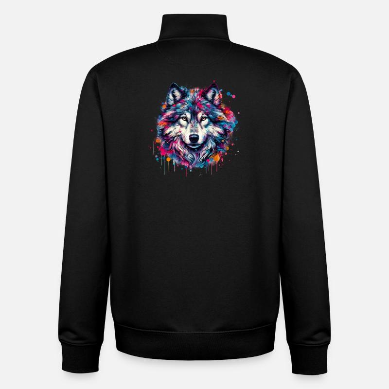 Wolf - Unisex Organic Zip Sweatshirt von Stanley/Stella - Schwarz
