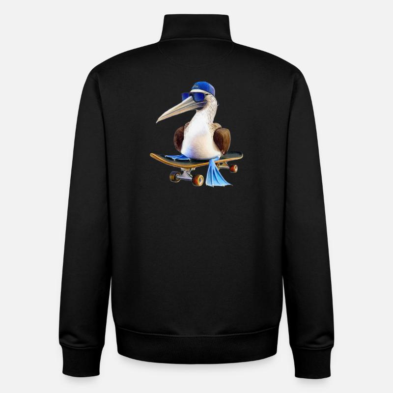 Blue-footed booby skateboard - Unisex Organic Zip Sweatshirt by Stanley/Stella - black