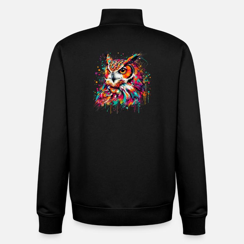Eule - Unisex Organic Zip Sweatshirt von Stanley/Stella - Schwarz