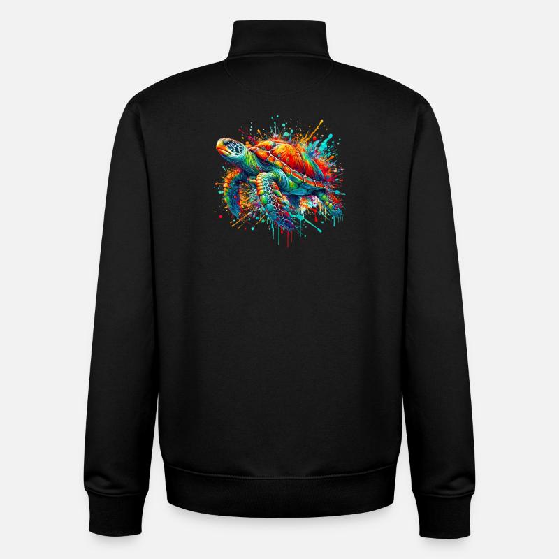 Schildkröte - Unisex Organic Zip Sweatshirt von Stanley/Stella - Schwarz