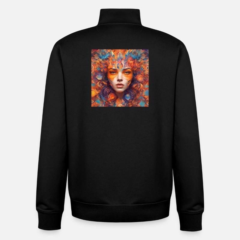 Portrait des Fleurs de Feu - Sweat zippé unisexe en coton bio Stanley/Stella - noir