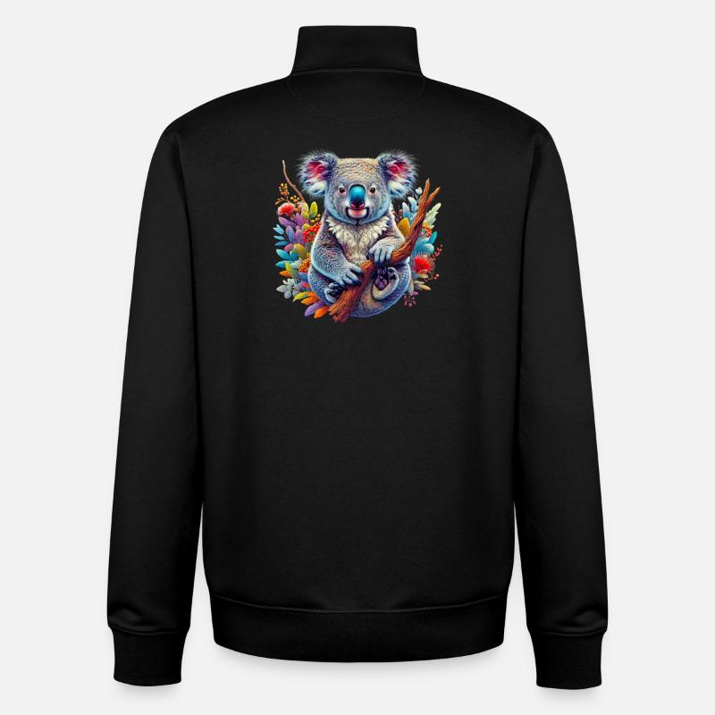 Koala - Unisex Organic Zip Sweatshirt by Stanley/Stella - black