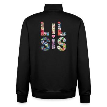 LIL SIS - Sister - Little Sister - Partner Look - Unisex Organic Zip Sweatshirt by Stanley/Stella - black - Back - AI Model Male 185 light (185cm)