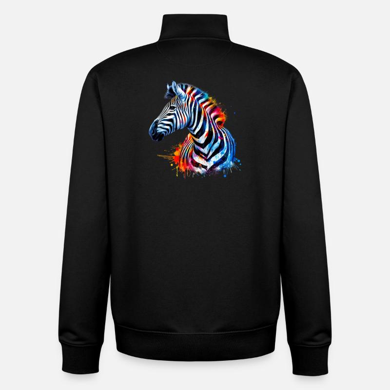 Zebra - Unisex Organic Zip Sweatshirt by Stanley/Stella - black