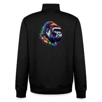 Gorille - Sweat zippé unisexe en coton bio Stanley/Stella - noir - Dos - AI Model Male 185 light (185cm)